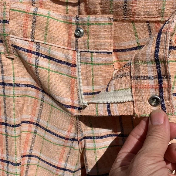 Levi’s plaid polyester pants 70’s sta-prest orange blue green - Picture 10 of 16